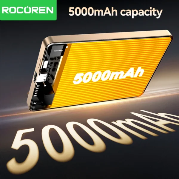 Rocoren 10000mAh Magnetic PowerBank Fast Charging 5000mAh Power Bank Portable Wireless Charger Battery For iPhone 16 15 Pro Max - Image 4