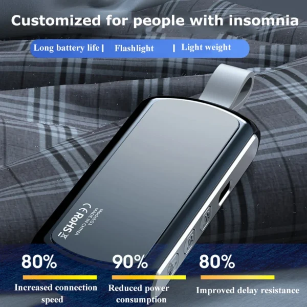 Bluetooth 5.2 Bone Conduction Speaker Under Pillow Noise Reduction Speaker Stereo Music Player with Flashlight Sleep Aid - Image 3