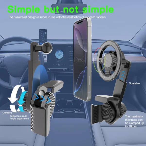Magnet Car Mounted Display Screen Mobile Phone Holder 360 Degree Freely Rotation Foldable Mount Usded for Car Electric Vehicle - Image 4