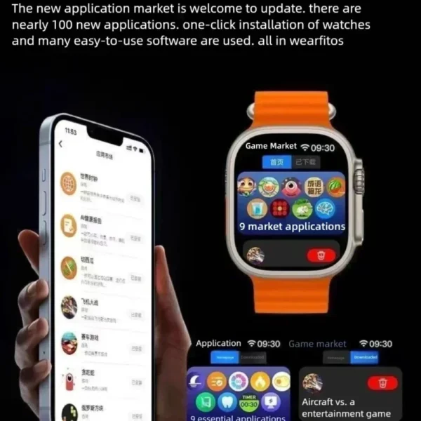 Original HK10 Ultra 3 MAX Smart Watch 4GB ROM AI ROBOT Network Sharing AMOLED NFC Compass GPS Smartwatch for ISO Android - Image 4