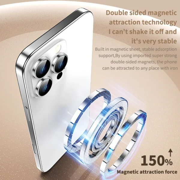 Mobile Phone Strong Magnetic Holder for Magsafe Double-sided Magnet Stand Portable Folding Ring Bracket for Xiaomi iPhone 14 15 - Image 4