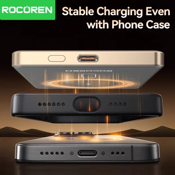 Rocoren 10000mAh Magnetic PowerBank Fast Charging 5000mAh Power Bank Portable Wireless Charger Battery For iPhone 16 15 Pro Max - Image 5