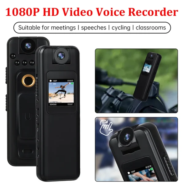 HD 1080P Portable Digital Video Recorder Night Vision Sports DV Miniature Camcorde 180 Rotating Lens Magnetic Back Clip Camera