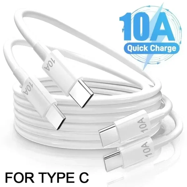 0.25m/1m/1.5m/2m/3m 120W 10A Dual Type C Fast Charging Data Cable For iPhone 15 Samsung Huawei Xiaomi USB-C Quick Charge Cords - Image 4