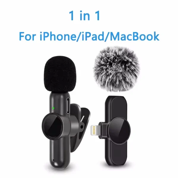 Lavalier Wireless Microphone Lapel Buttonhole Professional Dual Mic Tie Mini For iPhone Android Mobile Phone Cell PC Micro Kit - Image 8