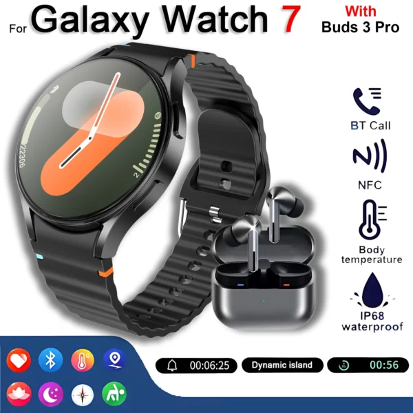 2025 For Galaxy Watch7 Classic Smartwatch Men GPS Sports Fitness Women's Health Waterproof Smart Watch With Buds 3 Pro Bluetooth