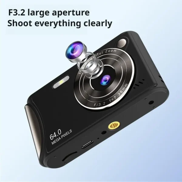 2025 New 4K Digital Camera Retro CCD Portable Card Camera Entry-level Camera Dual Camera Flash 96 Million Pixels Auto Focus - Image 4