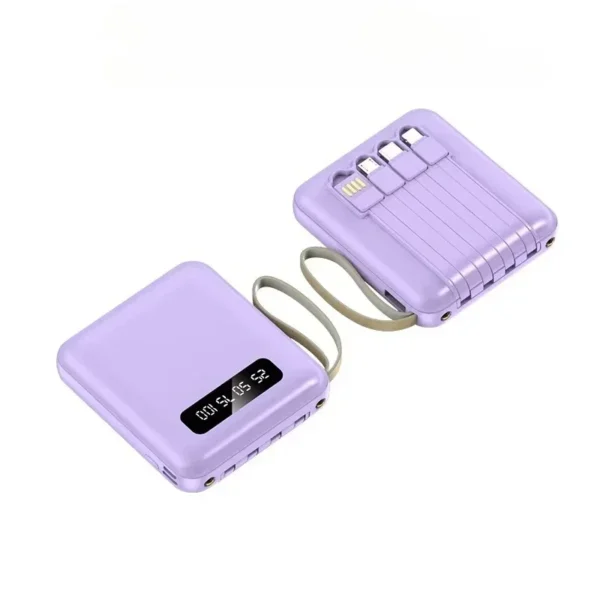 20000mAh Mini Power Bank Built in Cable PowerBank Digital Display External Battery Portable Charger for IPhone Samsung Xiaomi - Image 9