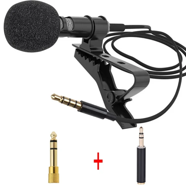 1.5M Mini Lavalier Microphone 3.5MM 6.5MM Lapel Mic Condenser Microphone 2 M Extension Cable Adapter for Camera Computer - Image 10