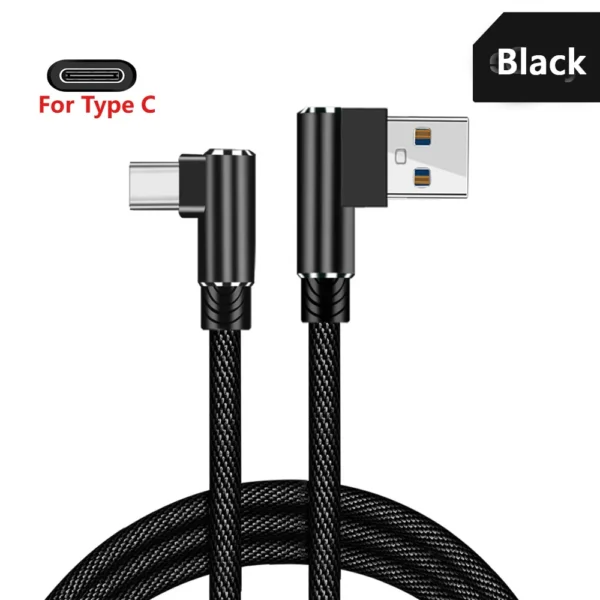 OLAF USB Type C 2.4A Fast Charger USB Cord 90 Degree USB Type C Cable For Samsung Sony Xiaomi Galaxy A70s Phone USB-C Data Wire - Image 7