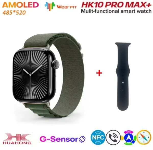 HK10 Pro Max Plus Smart Watch Men AMOLED AI Network Music AOD Fitness Tracker Women Smartwatch for iOS Android - Image 21