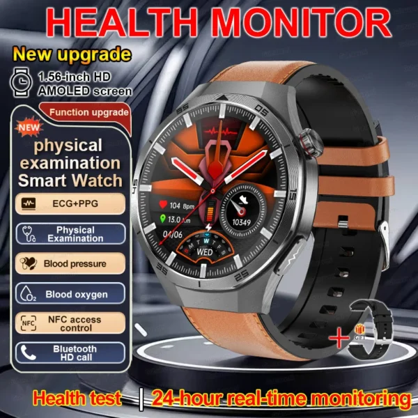 2025New Accurate Blood oxygen Uric Acid Smart Watch Men Micro Physical Examination Five Organ Health Bluetooth Call Smartwatch - Image 12