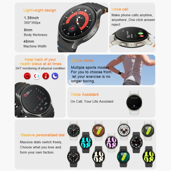 2025 For Galaxy Watch7 Classic Smartwatch Men GPS Sports Fitness Women's Health Waterproof Smart Watch With Buds 3 Pro Bluetooth - Image 2
