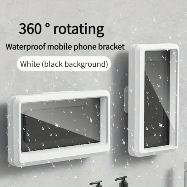Waterproof Shower Phone Holder 480° Rotating Anti-Fog Bathroom Bathtub Kitchen Wall Mount Holder for iPhone Samsung Smartphones - Image 10