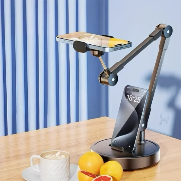 Tabletop Overhead Tripod Stand With Ring Light Mobile Phone Holder And Boom Arm Portable Shooting Tripods Multi-Angle Adjustable - Image 2