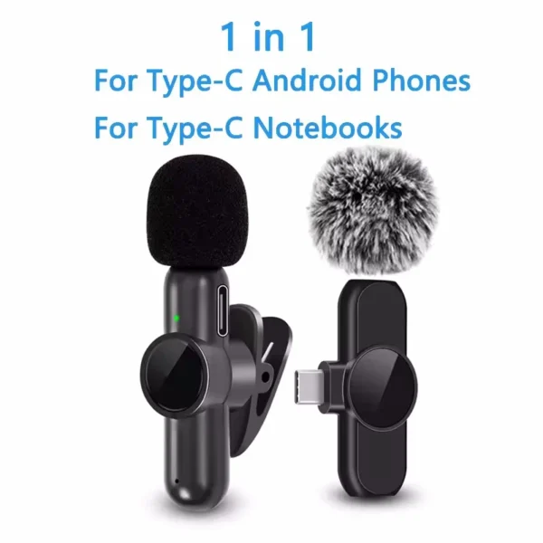Lavalier Wireless Microphone Lapel Buttonhole Professional Dual Mic Tie Mini For iPhone Android Mobile Phone Cell PC Micro Kit - Image 7