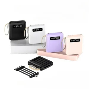 20000mAh Mini Power Bank Built in Cable PowerBank Digital Display External Battery Portable Charger for IPhone Samsung Xiaomi