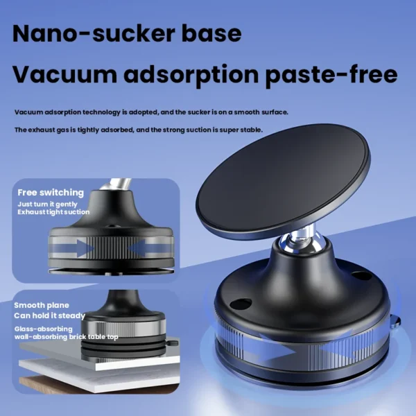 Vacuum Suction Cup Mobile Phone Holder Desktop Vacuum Adsorption Magnetic Holder Rotating Lazy Mobile Phone Support Stand - Image 3