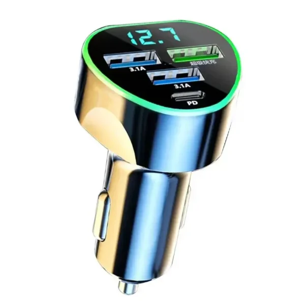 UYUXIO USB C Car Phone Charger Super Fast Charge in Car with LED Voltage Display for iPhone Samsung Huawei Oneplus Android Phone - Image 7