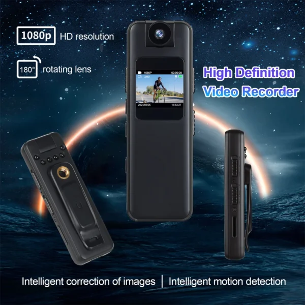 HD 1080P Portable Digital Video Recorder Night Vision Sports DV Miniature Camcorde 180 Rotating Lens Magnetic Back Clip Camera - Image 4