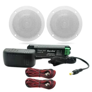 Herdio 2PCS 4'' 160W Waterproof Marine Bluetooth Ceiling Speakers For Bathroom Home Camper Golf Cart Boat With Flush Mount