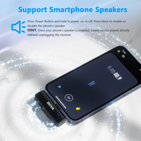 BOYA BOYALINK A Wireless Lavalier Microphone for iPhone iPad Android Phones Type C DSLR Camera Youtube Live Streaming Recording - Image 5
