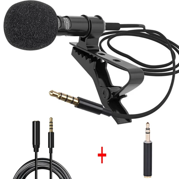 1.5M Mini Lavalier Microphone 3.5MM 6.5MM Lapel Mic Condenser Microphone 2 M Extension Cable Adapter for Camera Computer - Image 13