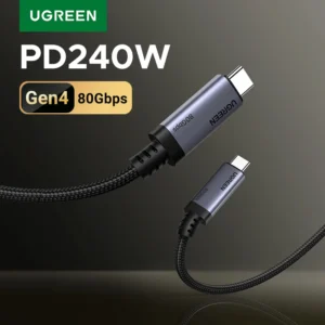 【80Gbps USB4 GEN4】UGREEN USB C to USB C Cable 240W PD 3.1 Fast Charging, Thunderbolt 4 Aluminum Shell Braided for MacBook