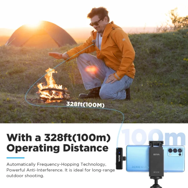 BOYA BOYALINK A Wireless Lavalier Microphone for iPhone iPad Android Phones Type C DSLR Camera Youtube Live Streaming Recording - Image 2