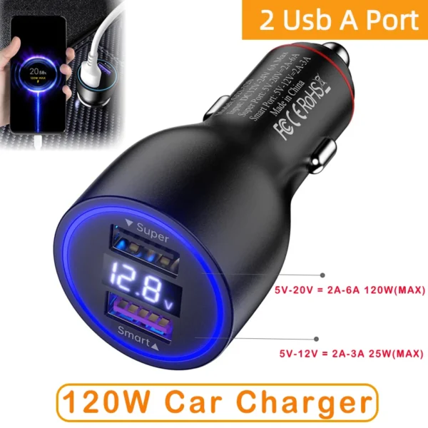 Xiaomi Usb Charger Car 120w 20v 6a Turbo Charge 67w 33w Auto Chargers Phones Xiao Mi 13t 14 Ultra Poco X5 F4 Redmi Note 12t 10 - Image 7
