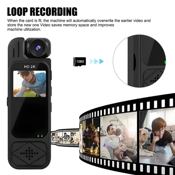 HD 2K Camera HD 2K Camera Portable Digital Video Recorder Infrared Night Vision DV Miniature Camcorde Motion Detection Camera - Image 2