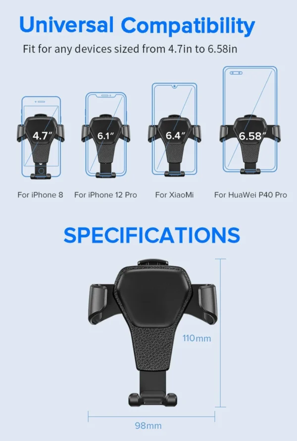 Car Holder For Phone Air Vent Clip Mount Mobile Cell Stand Smartphone GPS Support For iPhone 13 12 Xiaomi Samsung - Image 5