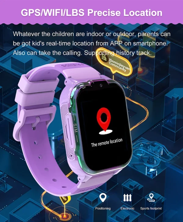2025 NEW For Xiaomi GPS Children's Smart Watch 4G Track Video Call Camera SOS Waterproof Display Location LBS Tracker SmartWatch - Image 4