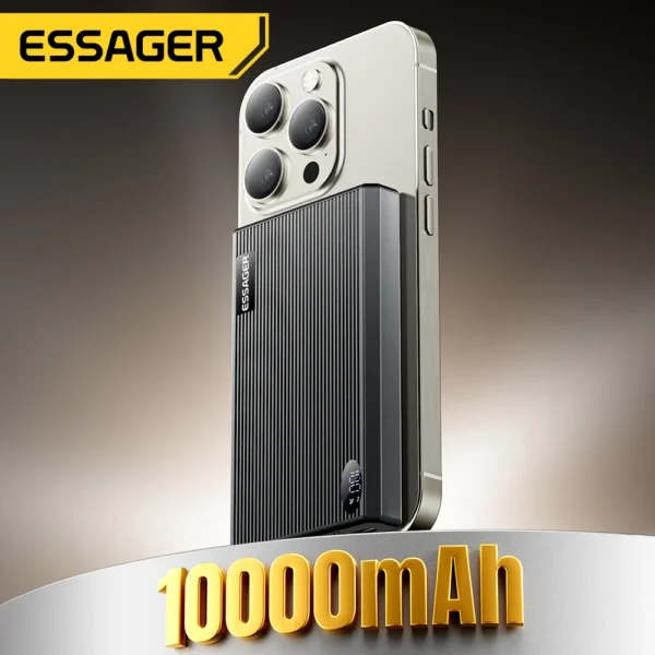 Essager Thin Magnetic Power Bank 20W 10000mAh LED Portable Wireless Fast Charging External Battery For iPhone 16 15 for Magsafe - Image 2