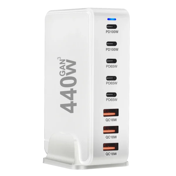 440W USB C Charger Station 8-Port high powe Fast Charging Block for Cellphones 3A5C Quick Charger for Laptop/iPad/iPhone - Image 8