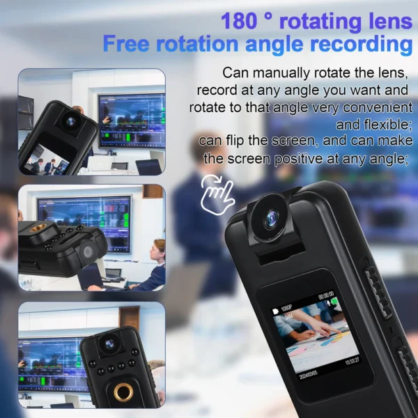 HD 1080P Portable Digital Video Recorder Night Vision Sports DV Miniature Camcorde 180 Rotating Lens Magnetic Back Clip Camera - Image 3