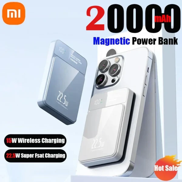 Xiaomi 20000mAh Power Bank 22.5W Magnetic Qi Wireless Charger Magsafe Super Fast Charging Powerbank for IPhone Samsung Huawei - Image 2
