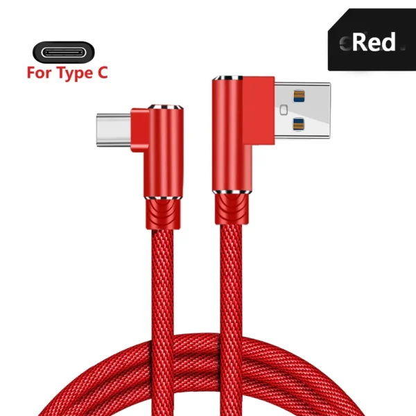 OLAF USB Type C 2.4A Fast Charger USB Cord 90 Degree USB Type C Cable For Samsung Sony Xiaomi Galaxy A70s Phone USB-C Data Wire - Image 10